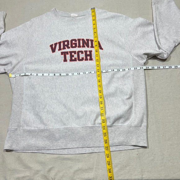 Champion Reverse Weave Virginia Tech Hokies Vintage Crewneck Sweatshirt Gray L - Picture 8 of 8